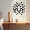 1pc Wildflower Mandala Metal Wall Hanging Elegant Flower Sign, Modern Mandala Silhouette, Stylish Metal Wall Decor for Any Space