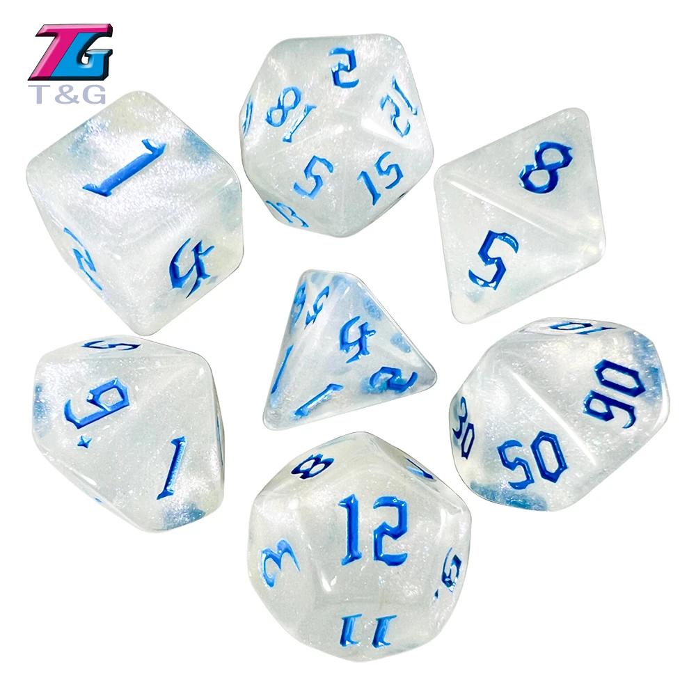 DND Dice RPG Dice Удивительные цвета, смешивание, фэнтези, эффект звездного света, уникальные стили ретро-шрифтов для карточных игр