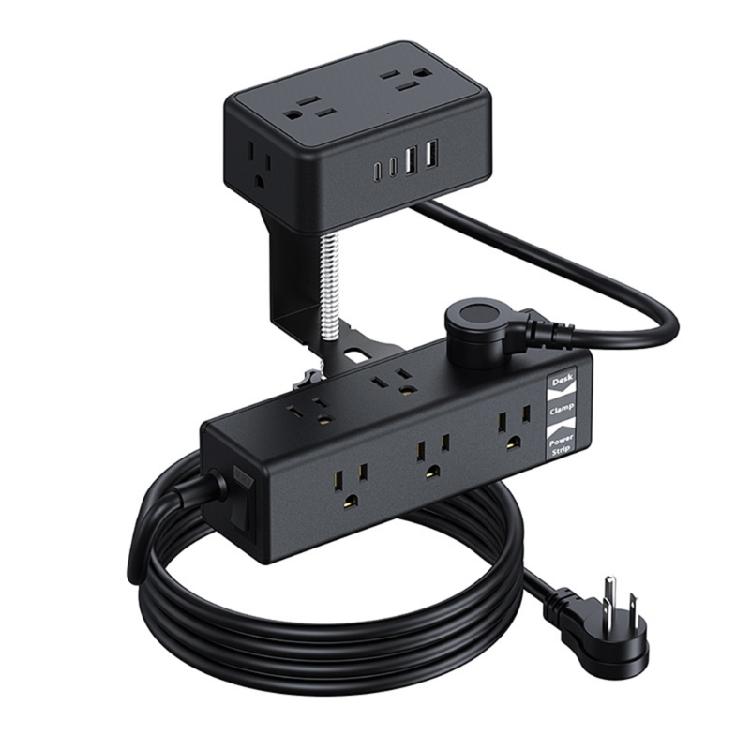Clamp Mounted MultiCharging Hubs 13AC Outlets USB C Port PD20W Fast Chargers ABS Fireproof Housing Office Essential
