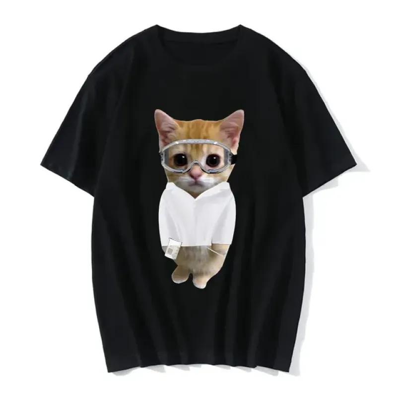 Забавная женская футболка El Gato Meme Sad Crying Cat Munchkin Kitty с 3D принтом, летние футболки в стиле Харадзюку, повседневная модная одежда