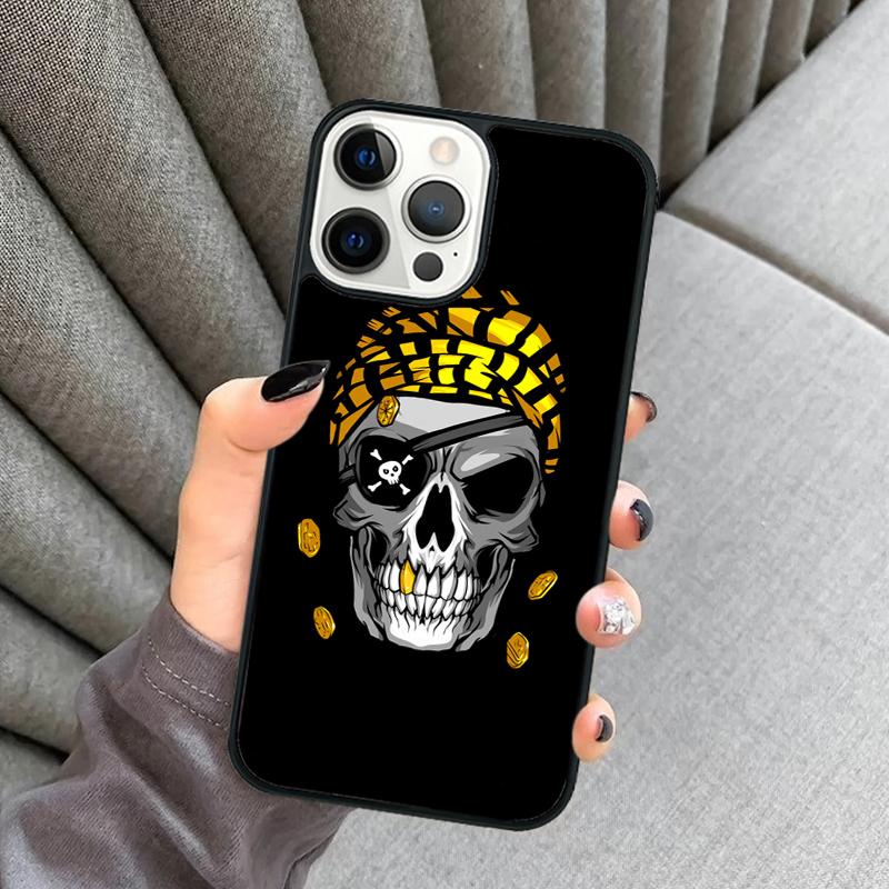 Чехол для телефона с пиратским черепом для iPhone 17 Air 16 16e 15 13 14 Pro Max 11 12 Plus 2022 MAX Защитный чехол coque