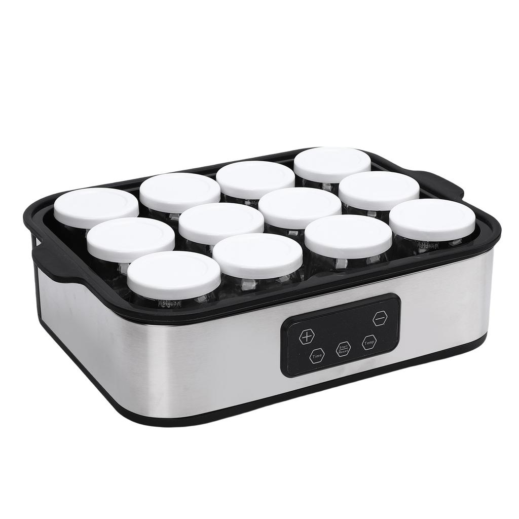 Электрическая машина для приготовления йогурта 0 48-часовой таймер Автоматическая машина для приготовления йогурта Постоянная температура с 12 шт. чашек по 180 мл