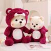 36-55cm Cuddly Bear Panda Doll Plush Toy Hooded Cartoon Zoo Animal Plushie Pillow Sitting Peluche Gift