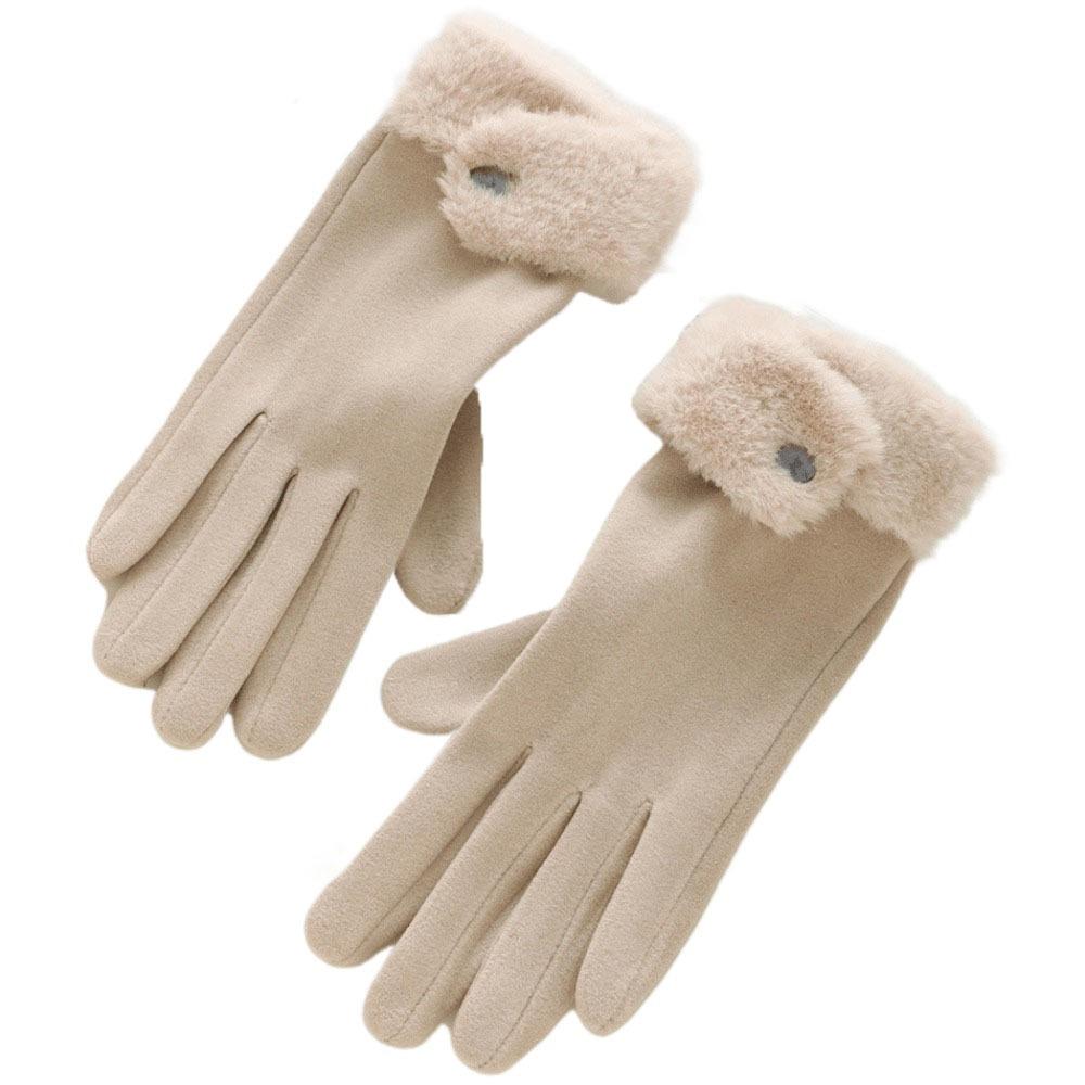 Velvet Winter Gloves Windproof Women Mittens All-Match Plush Gloves  Outdoor