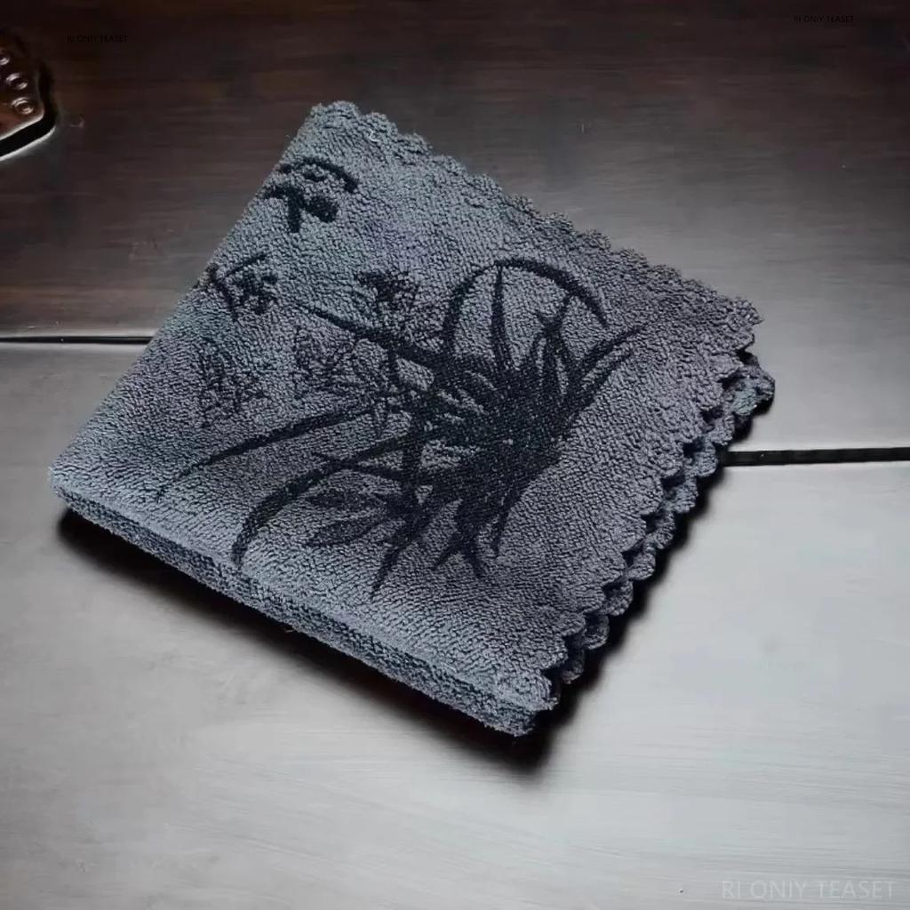 Китайский Цветочный Узор Утолщенное Кухонное Полотенце Впитывающая Тряпка для Воды Чайные Салфетки Ткань Подставка под Чайник Столовая Подставка под Чайник Аксессуары для Чайного Набора