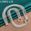 URMYLADY стерлингового серебра 925 пробы, мульти-тонкая цепочка с подвеской в ​​форме сердца, ожерелье для женщин, свадебная вечеринка, модные очаровательные ювелирные изделия