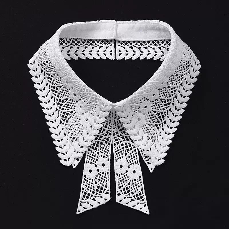 Fashion Lace White Fake Collar Women Detachable Collars for Women Black Lapel False Collars Woman Tie Clothes Accessories
