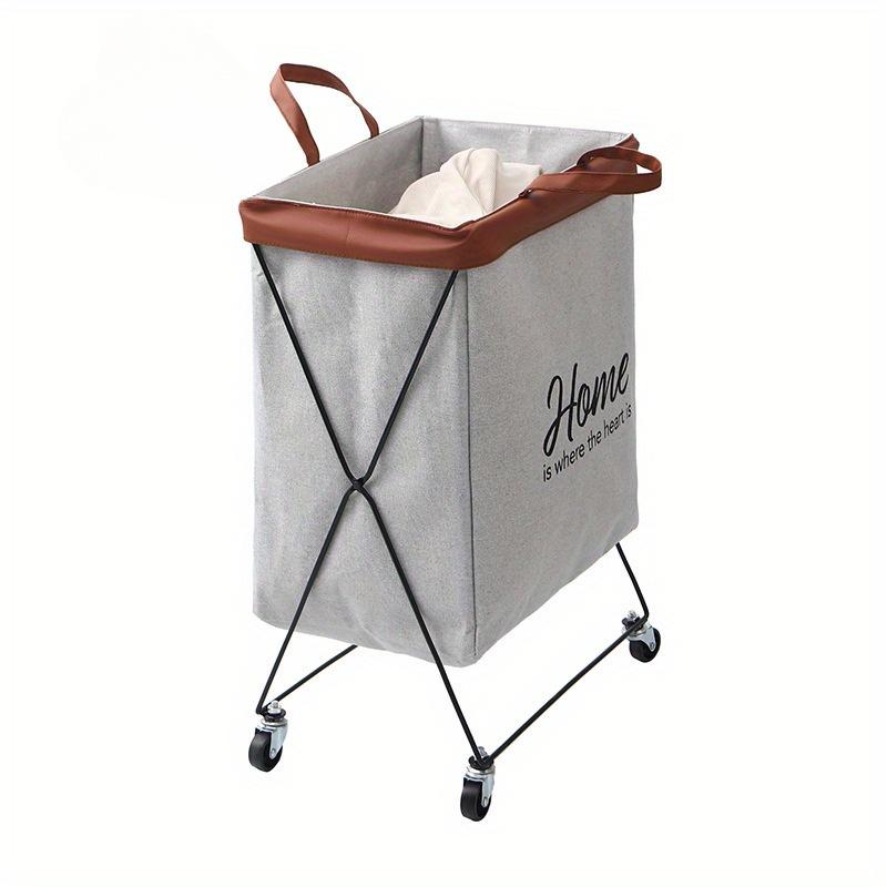 1pc Dirty Clothes Hamper, Foldable Storage Basket with Pulley Laundry Basket, Washable Cotton and Linen Household Storage Dirty Clothes Basket
