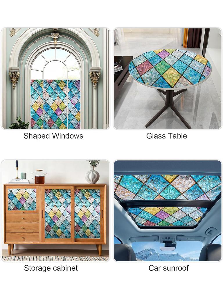 Пленка для защиты окон, витражная пленка, радужная пленка для окон, неклейкая, многоразовая, декоративная для комнаты