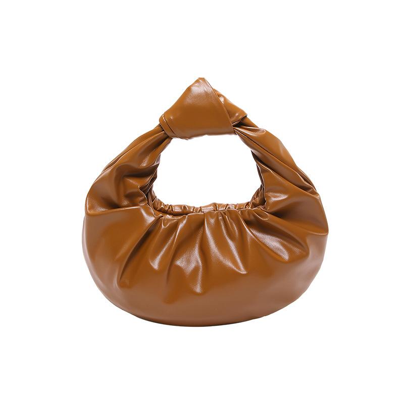 Простая плиссированная сумка в стиле ретро в форме полумесяца 2024 года, новая корейская версия, модная нишевая дизайнерская сумка