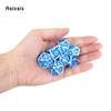 7 Pcs Silver Blue Hand Metal Dice Solid Metal Polyhedral Dice Set Suitable for Role-Playing RPG  Board Game Card Game