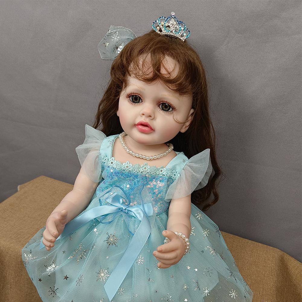 Куклы Baby Reborn, цельное силиконовое тело для девочек, как настоящие, 55 см, с укорененными волосами для девочек, Bebe Reborn для детей, Рождественский подарок