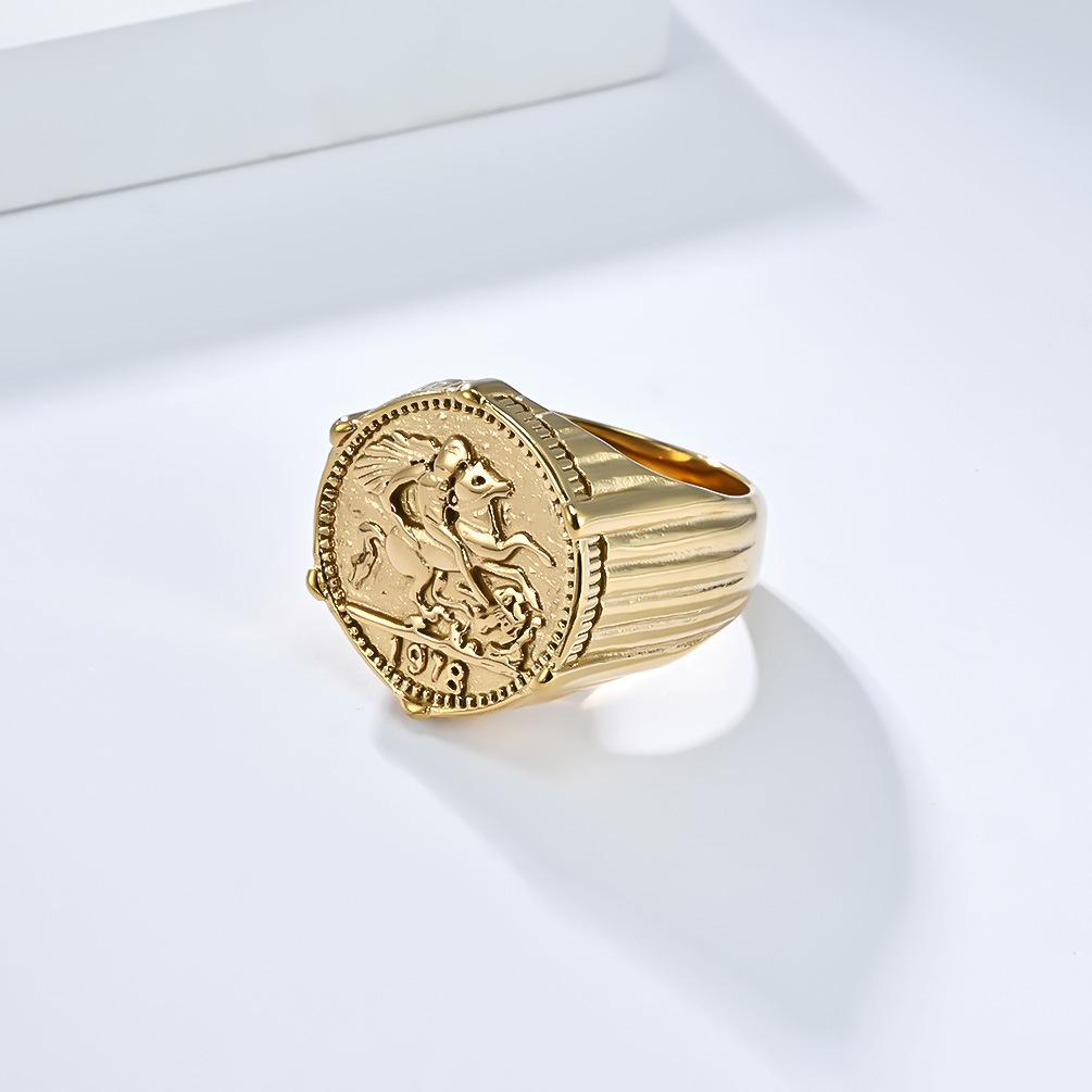 Стильное ретро-кольцо рыцаря-тамплиера из титановой стали, винтажное кольцо рыцаря из титановой стали с узлом веревки, уникальное готическое модное украшение для мужчин