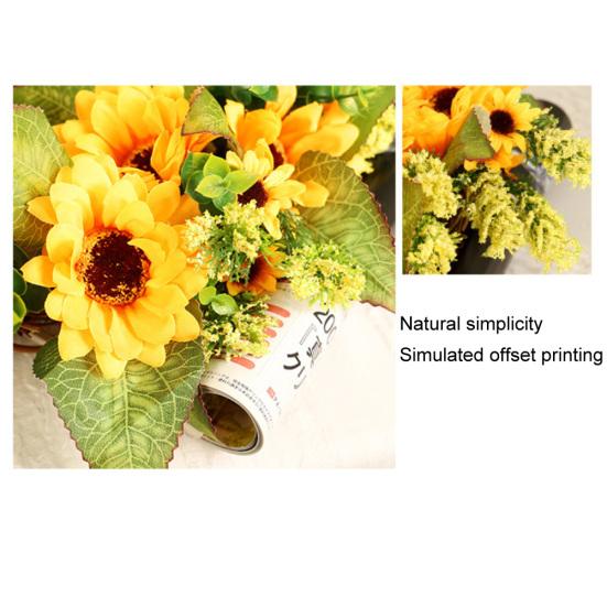 Искусственный Ротанг Подсолнух Гирлянда Венок Домашнее Кафе Стена Партии Висячий Декор