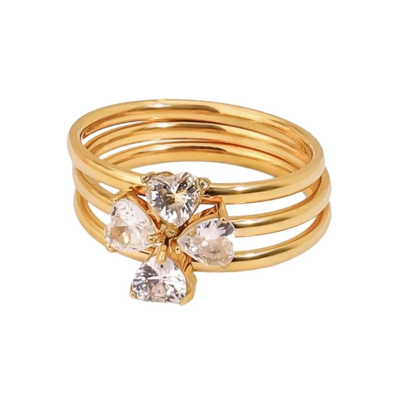 3 шт./Набор Элегантное Кольцо-Аксессуар с Резьбой 18K Золотого Цвета, Регулируемый Размер, Стильные Аксессуары на Пальцы для Модниц