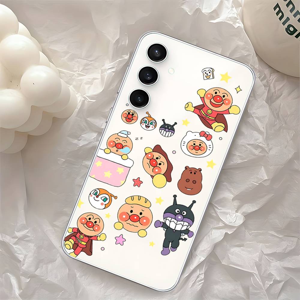 Милый Чехол для Телефона с Аниме А-Анпанман для Samsung Galaxy S25 S24 S23 S22 S21 FE Ultra Plus A32 A53 A13 A31 Мягкий Чехол