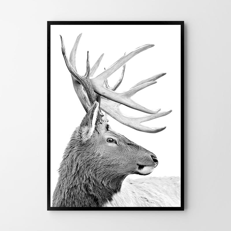 Скандинавский постер с оленями