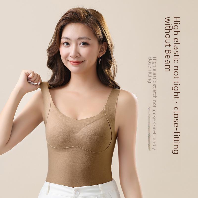 Женский двухсторонний бархатный теплый жилет с бесшовной нагрудной подкладкой - идеальное нижнее белье для осени и зимы