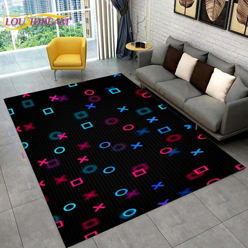Cartoon Gamer Game Controller Area Rugs,Large Carpet Rug for Living Room Children's Room,Kids Play Crawl Non-slip Floor Mat Gift