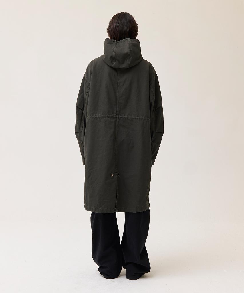 Akecii Dusty Washed Fishtail Parka_Khaki