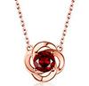 Женское колье «Четырехлистный клевер», серебро 925 пробы с натуральным красным гранатом, чокер
