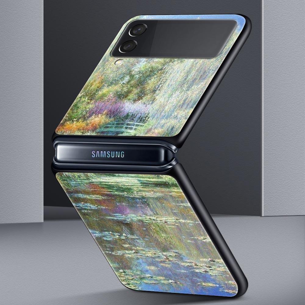 Для Samsung Galaxy Z Flip 3 4 5 Жесткий Черный Складной ПК Чехол для Телефона Художник-импрессионист Клод Моне Для Samsung Z Flip3 Чехол