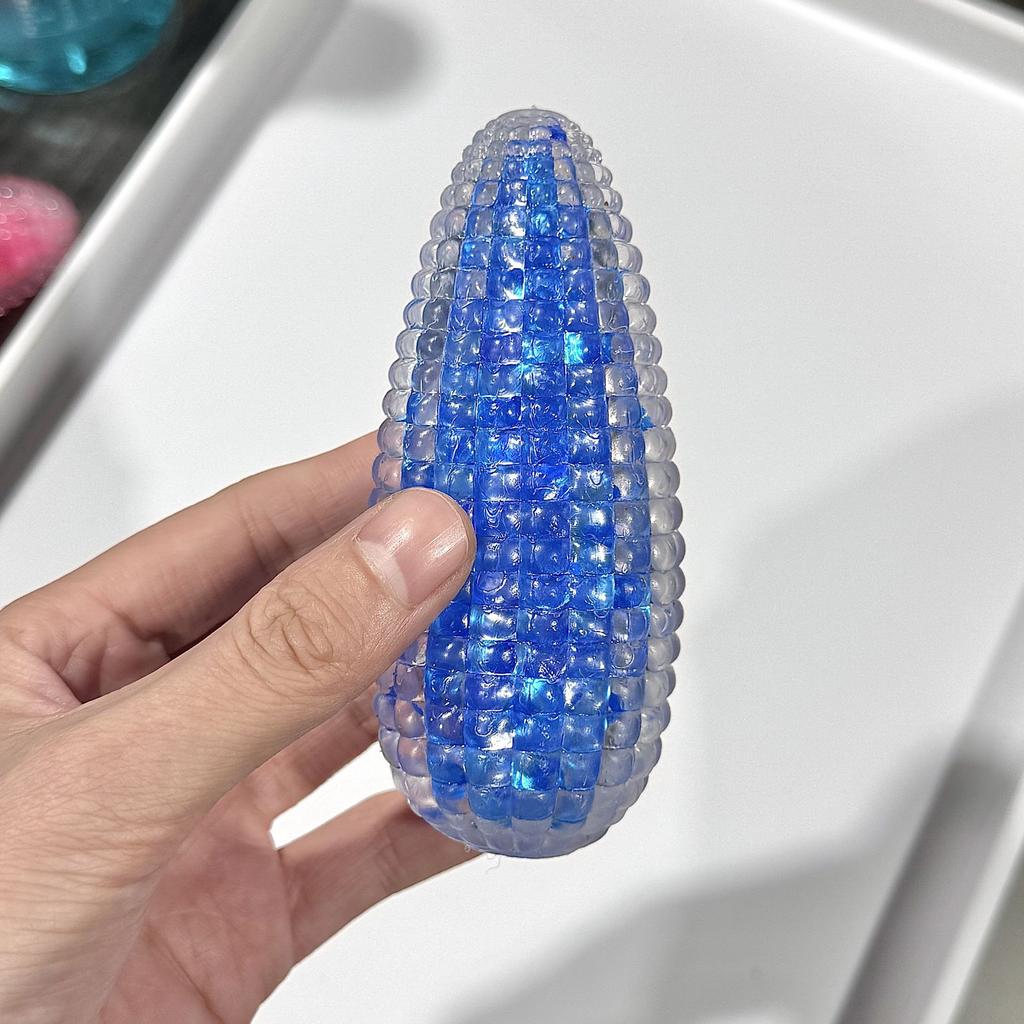 Squishy Glaze Effect Crystal Corn Squishy Toy Soft Squeeze Stress Ball Portable Fidget Relax Vent Toy For Kids Adults