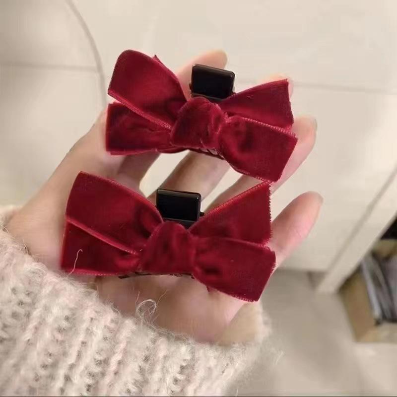 1Pc Sweet Bow Small Hair Claw Clip Princess Velvet Bow Hair Clip Claw Clamp Headwear Girls Women Korean Hair Accessories