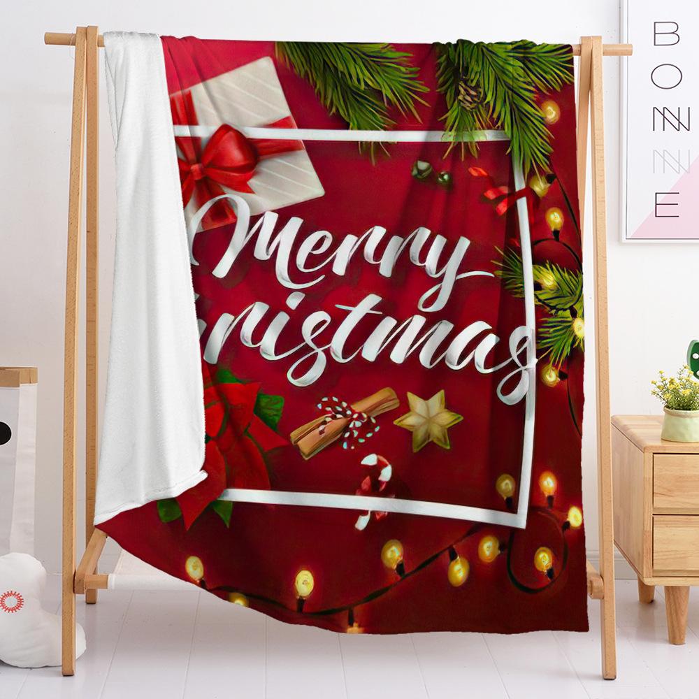 Flannel Blanket Christmas Day Blanket Blanket Digital Printing Universal In All Seasons