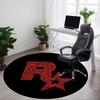 1 шт. Круглый ковер с логотипом Rockstar Games для офиса, коврик для помещений, подходит для офиса, под офисные стулья, спальни, гостиной, домашнего декора, декора комнаты