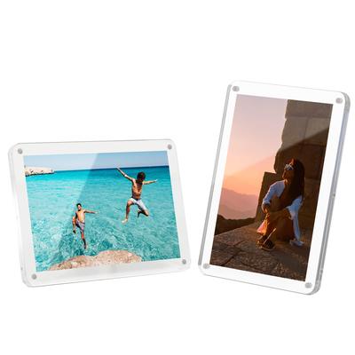 BBEST Photo Rounded 2L Прозрачная акриловая фоторамка с магнитом для вертикальной и горизонтальной фотокарточки Подставка, углы, версия, магнит,