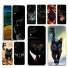 Чехол Для Samsung Galaxy A13 A23 A33 A53 A73 5G A51 A71 A21S A12 A11 A31 A41 A03s A52 A32 A22 Прозрачный Чехол Черный Кот Смотрящий Глаз
