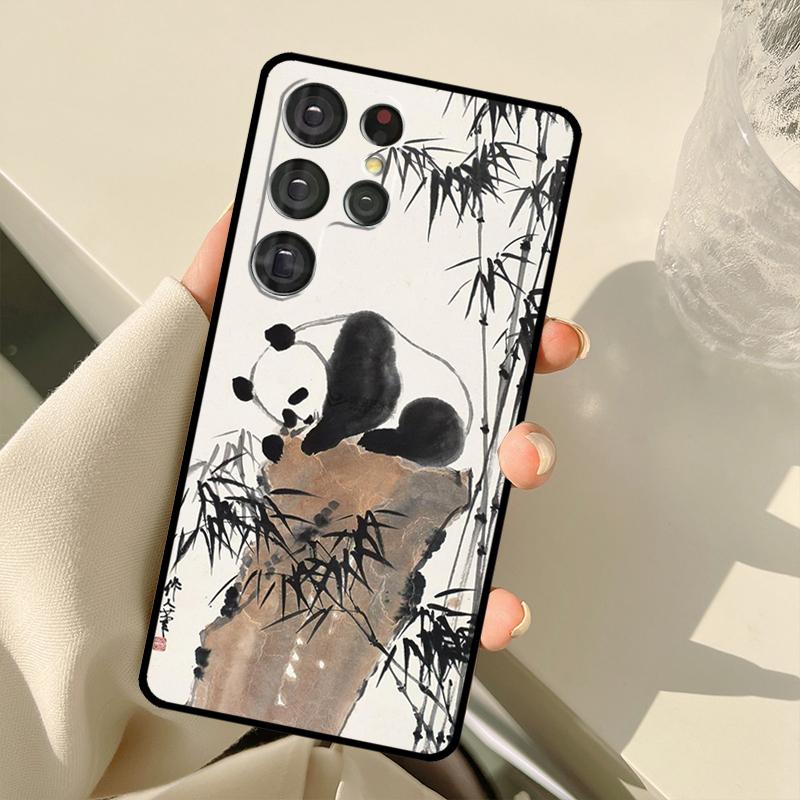 Китайский Чехол с Медведем Пандой для Samsung Galaxy S23 Ultra S21 S22 S24 S25 Ultra S9 S10 Plus S25 FE S20 FE Задняя Крышка