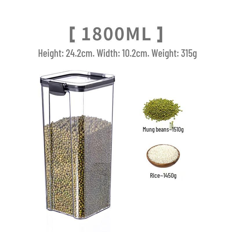 Airtight Plastic Storage Container for Grains, Cereals, Spices, and Tea