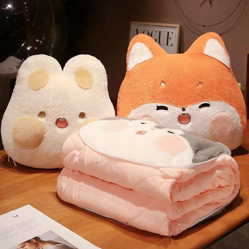 Утолщенная складная подушка для сна и одеяло: Подушка-одеяло двойного назначения для офиса, дивана или автомобиля - Бесплатная доставка