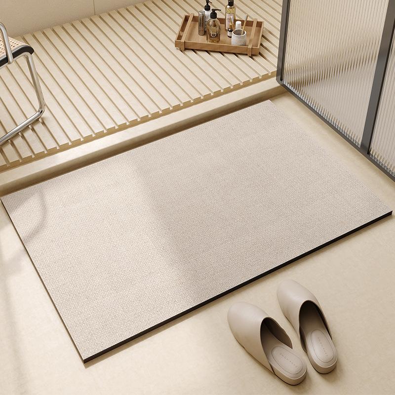Non-Slip Diatomaceous Earth Bath Mat Soft and Safe Bathroom Rugs Quick Drying and Super Absorbent Rectangular Woven Mat