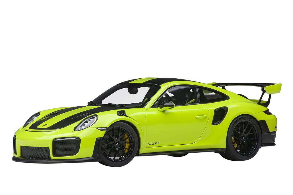 AUTOart Porsche 911 GT2 RS Weissach Package Light Black Готовый продукт 1/18 (991,2) Зеленый/Углеродный