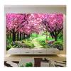 Customized Size 3D Wallpaper Cherry Tree Garden Path Landscape Backdrop Wall Mural Living Room Bedroom Floral Mural