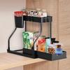 Multifunctional 2-Tier Retractable Kitchen Storage Rack Space-Saving Drawer Organizer for Kitchen, Bathroom Home