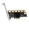 Карта-адаптер PCI-E to PCI-E 1 к 7 USB3.0 iser PCIE PCI для майнинга 1x к 16x Видеокарта Дискретная карта Позолоченная