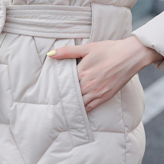 Women's Winter Long Wadded Jacket Female Plus Size Solid Color Hooded Cotton-padded Clothes Casual Loose Warm Down-filled Coats