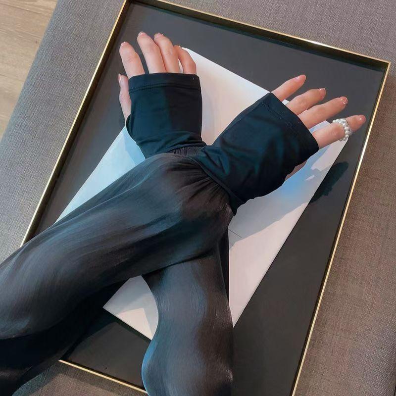 Летние Новые Рукава из Ледяного Шелка Свободные Солнцезащитные Рукава для Вождения Длинные Защита от УФ-лучей Нарукавники Перчатки для Рук Супер Мягкие Дышащие