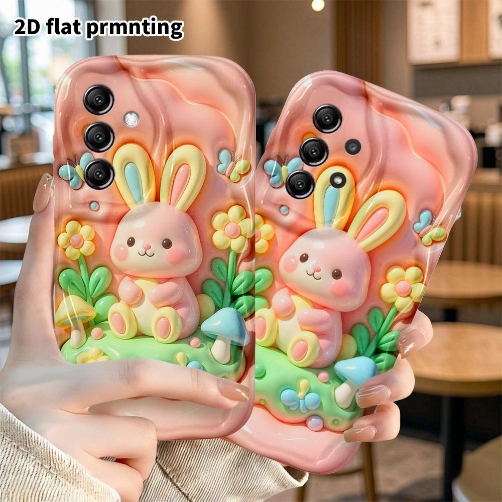 Phone case: 2D flat, fits Samsung Galaxy A34 A35 M05 M06 S20 S22 S21 FE Plus 5G, forest little rabbit, perfect Christmas and Halloween holiday gift