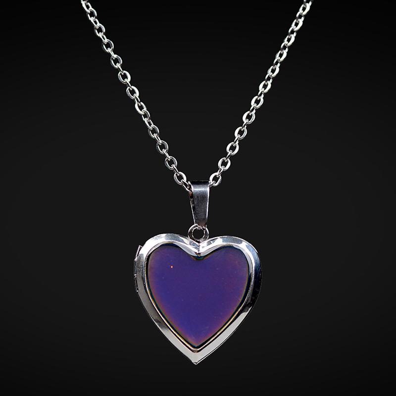Mood Necklaces Heart Pendant Necklace Temperature Control Color Change Necklace