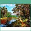 Painting Diamond 5d Full Diy Forest River Landscape Diamond Embroidery Cross Stitch Kits Home Decor Handmade Gift