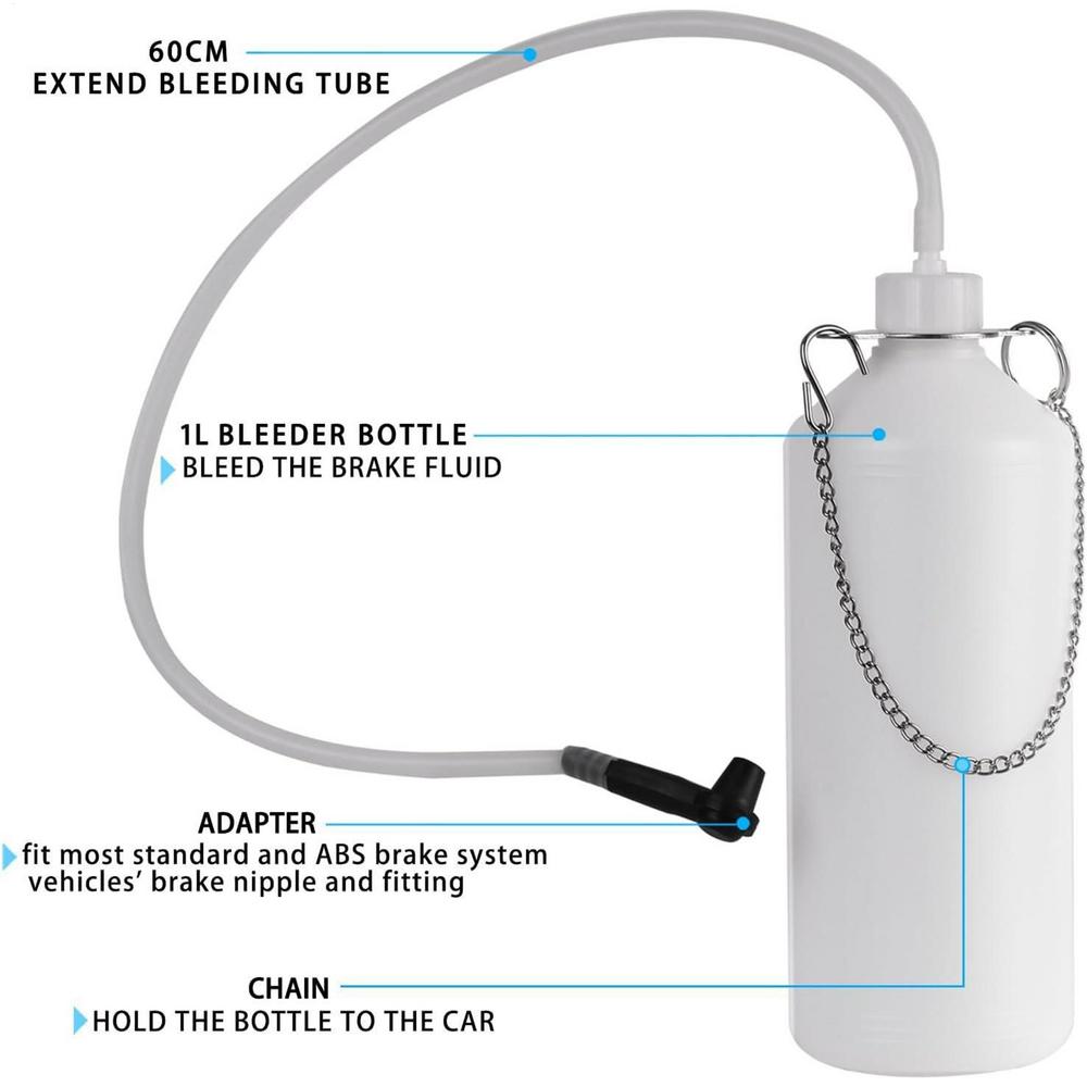 Brake Bleeder Kit Manual Brake Fluid Bleeder Exchange Pump Professional Change Oil Pot Replacement Repair Tools For Reservoirs