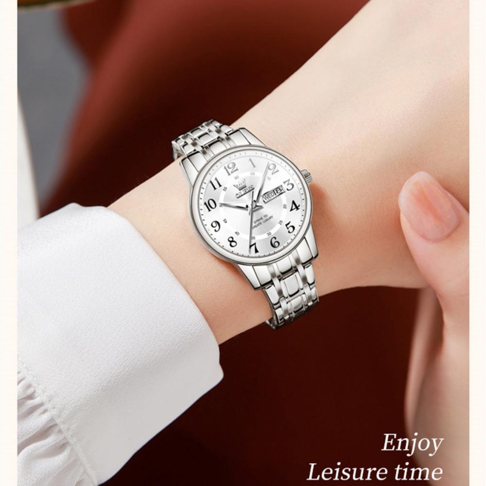 OLEVS Новые лучшие женские часы, модные трехмерные циферблаты, кварцевые часы Shuangli, водонепроницаемые женские часы, элитные часы