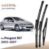 Комплект передних и задних щеток стеклоочистителя для Peugeot 307 2005 2006 2007 Лобовое стекло Заднее стекло 28"+26"+14"""