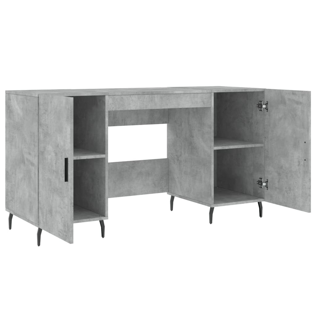 Desk Concrete Grey 140x50x75 cm Wood Based Panel