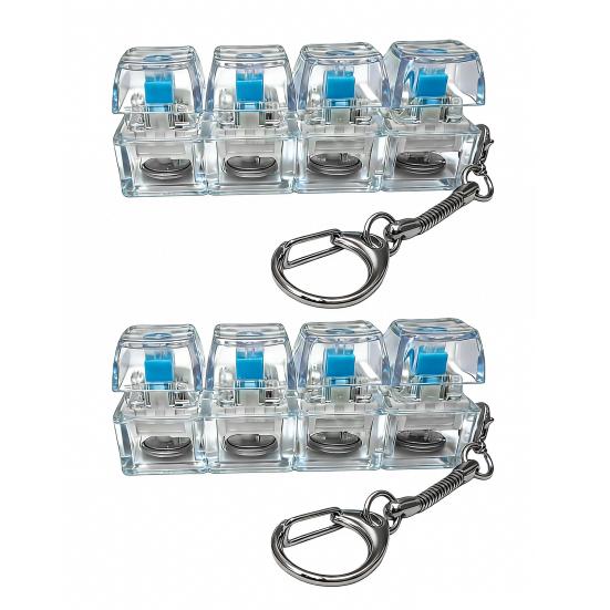 1/2 шт. 4-клавишная фиджет-игрушка-клавиатура со светом, снятие стресса, прозрачная крышка, клавиатурный кликер для пальцев, брелок, декомпрессионная кнопка, сенсорная игрушка